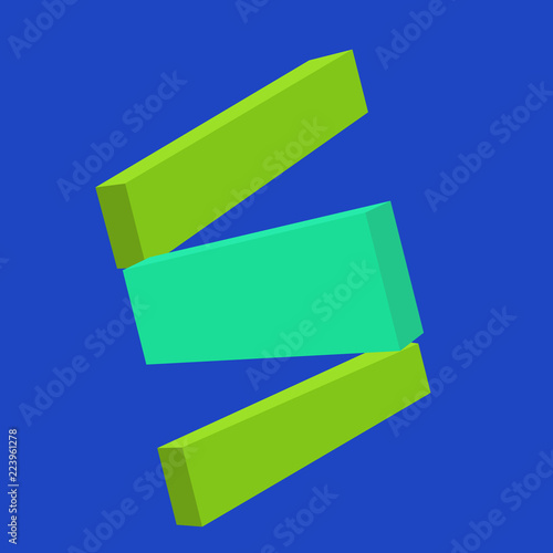 Flat design business Vector Illustration creative concept template copy space text for Ad website promotion esp isolated. Rectangular Dimensional Plank Board Color Wood Slab with Connecting corners