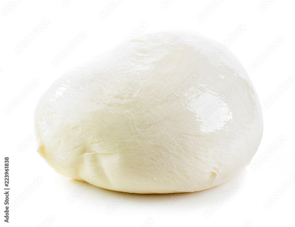 mozzarella cheese on white background