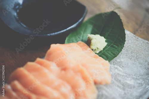 Japanese food sashimi salmon photo