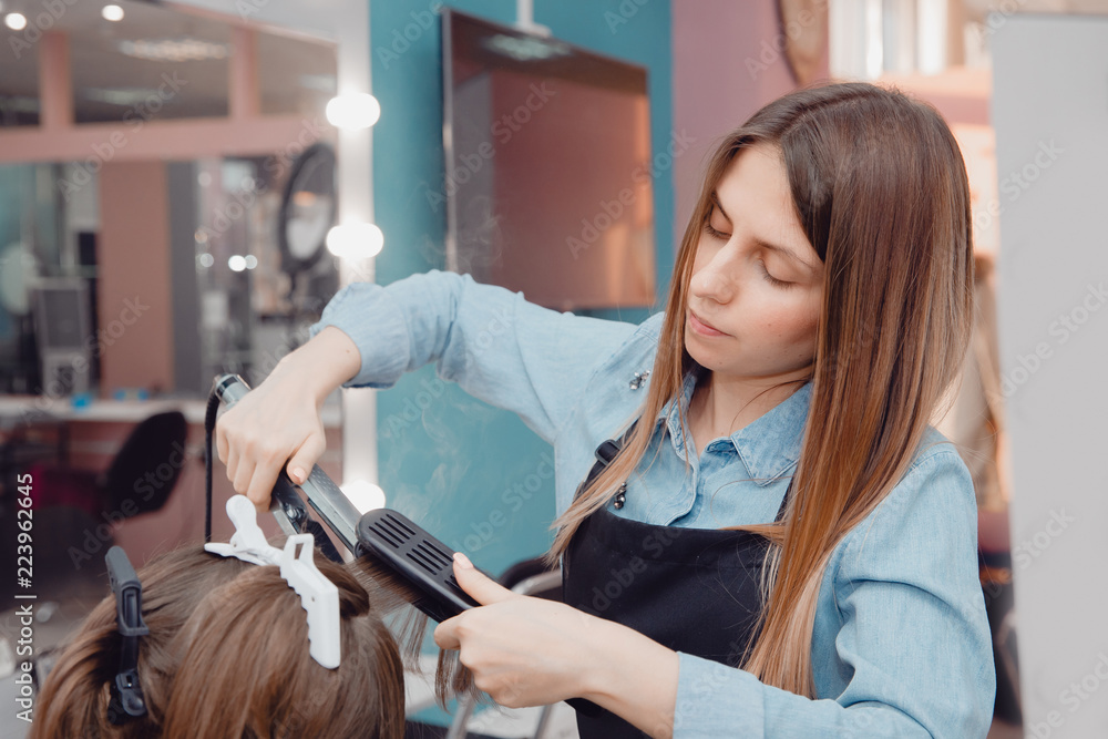 Sick, cut and healthy hair. Hair after treatment. Sick, cut and healthy hair. Hair after treatment.