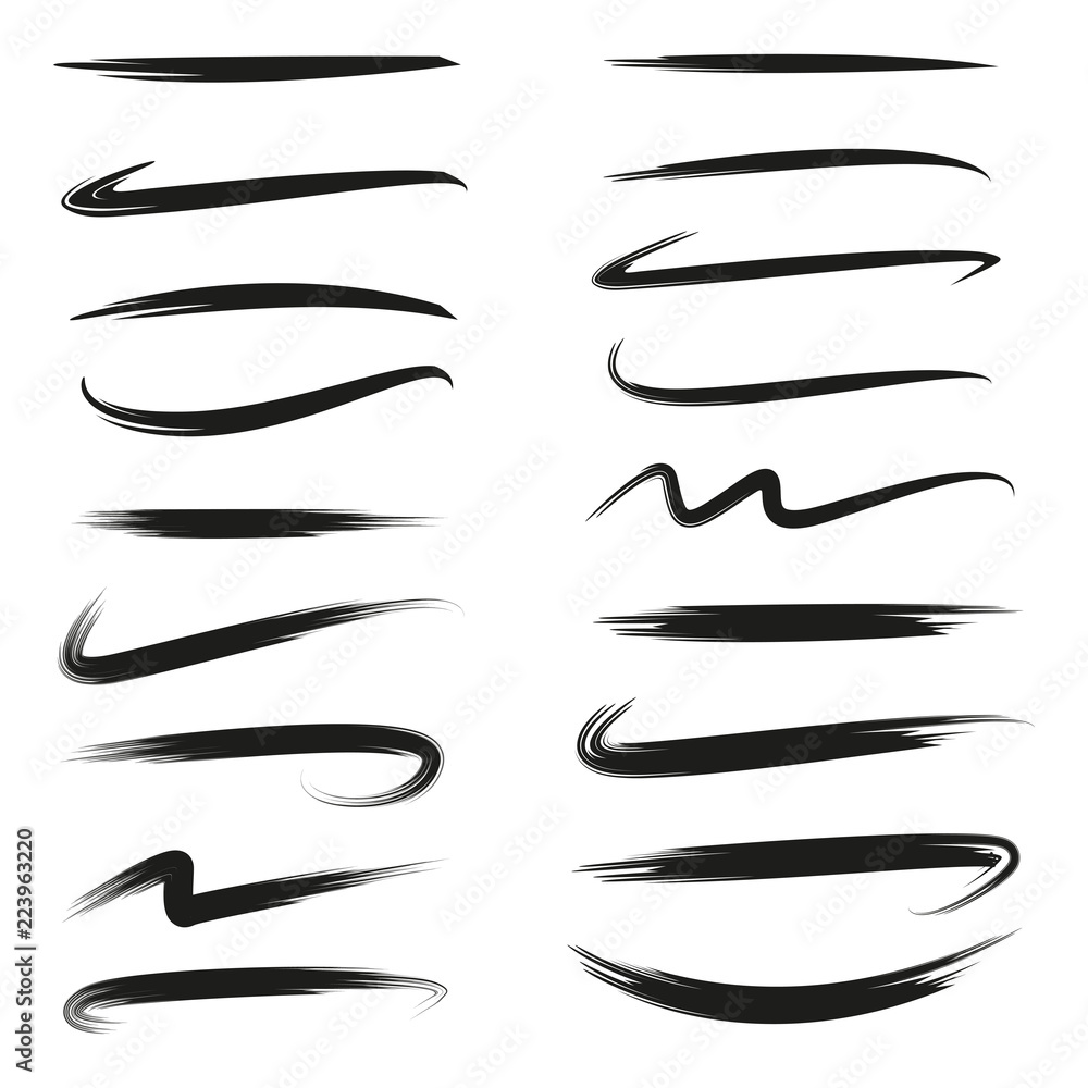 brush lines set and underlines elements brush lines set and underlines elements
