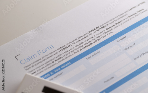 application claim form paper with calculator