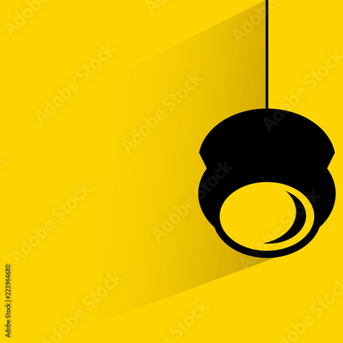 ceiling lamp on yellow background