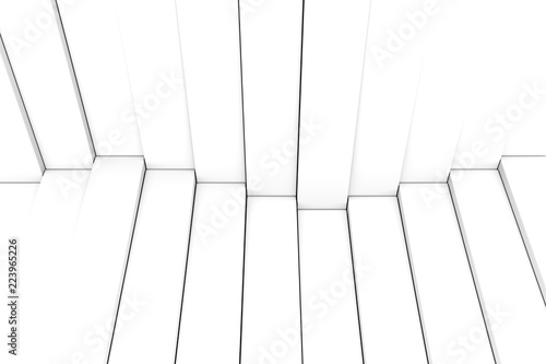 black and white abstract background with stairs wave box 3d illustration