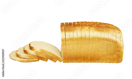 Wallpaper Mural SINGLE LOAF OF SLICED WHITE BREAD ON WHITE BACKGROUND Torontodigital.ca