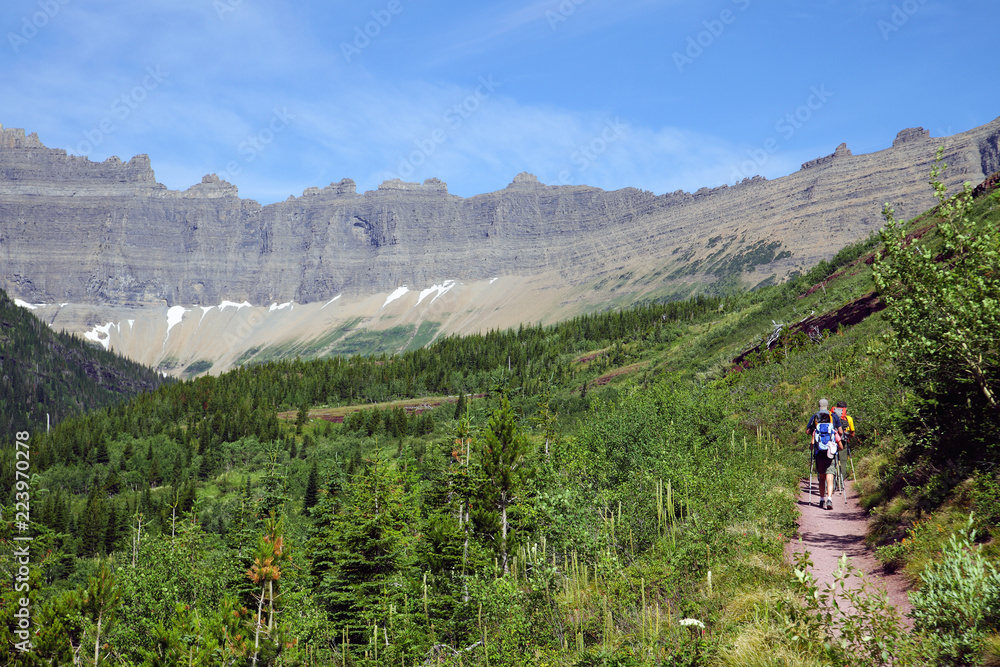 Iceberg Lake Trail is one of the best hiking trails in Glacier Park. Montana, USA 