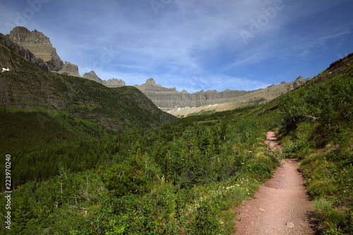 Iceberg Lake Trail is one of the best hiking trails in Glacier Park. Montana, USA 