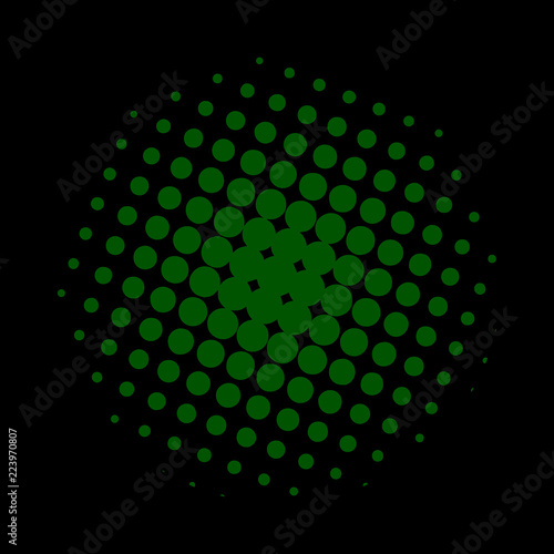 Halftone. Black circle. Circle halftone. Vector illustration