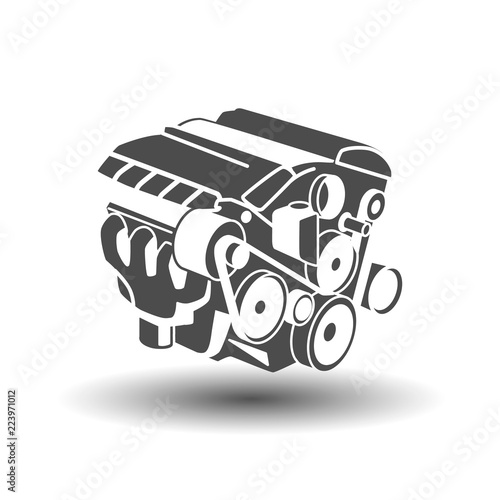 Fototapete Car engine glyph icon
