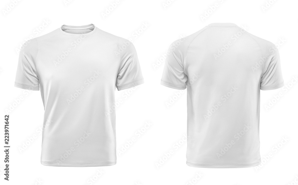 White T-shirts front and back used as design template. Stock Photo ...