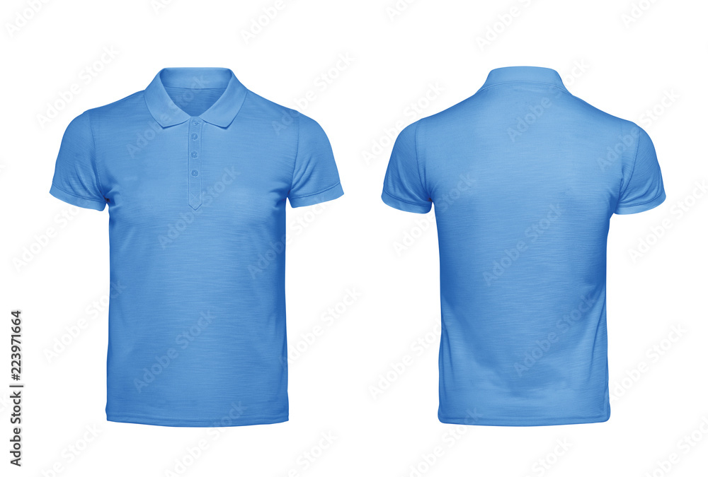 Blue polo tshirt design template isolated on white with clipping path ...