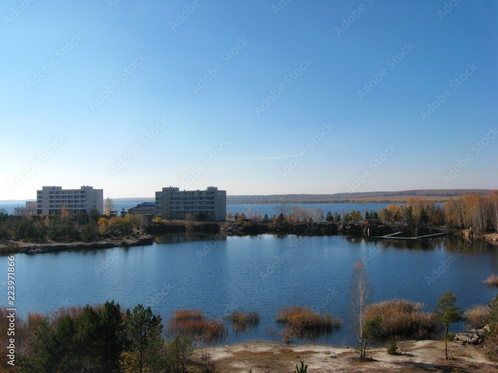 Fototapeta premium sanatorium on the lake