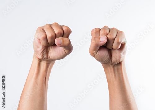 punch fist on white background