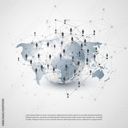 Networks - Global Business Connections - Social Media Concept Design with World Map