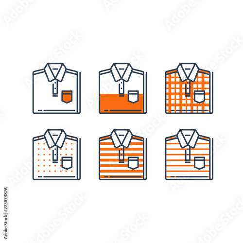 Polo style, folded shirt, men wear choice, casual clothing, basic wardrobe