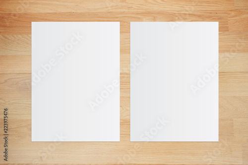 White paper and space for text on old wooden background