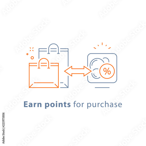 Loyalty program, earn points and get reward, marketing concept
