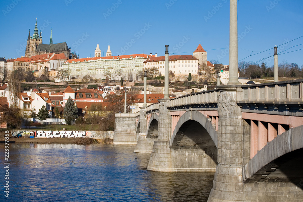 Prague castle and Manes bridge