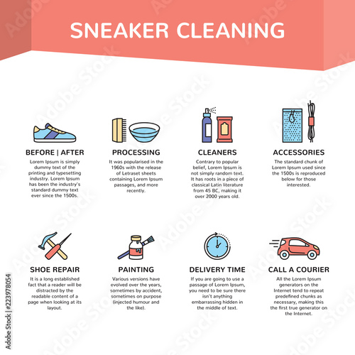 Vector Sneaker Cleaning Web Icon Set