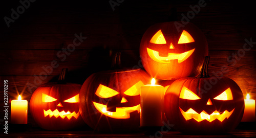 Halloween pumpkin and candles © yellowj
