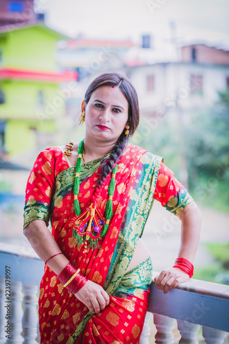 Beautiful Nepali Women in Saree,Sari photo