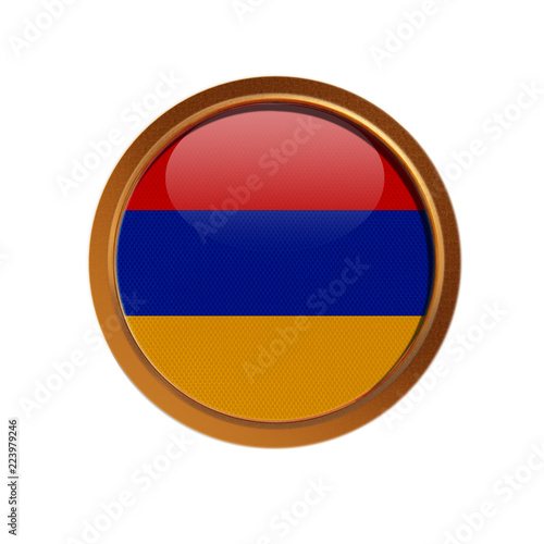Armenia flag in the golden frame Free Download Armenia flag in the golden frame - GFXLoad