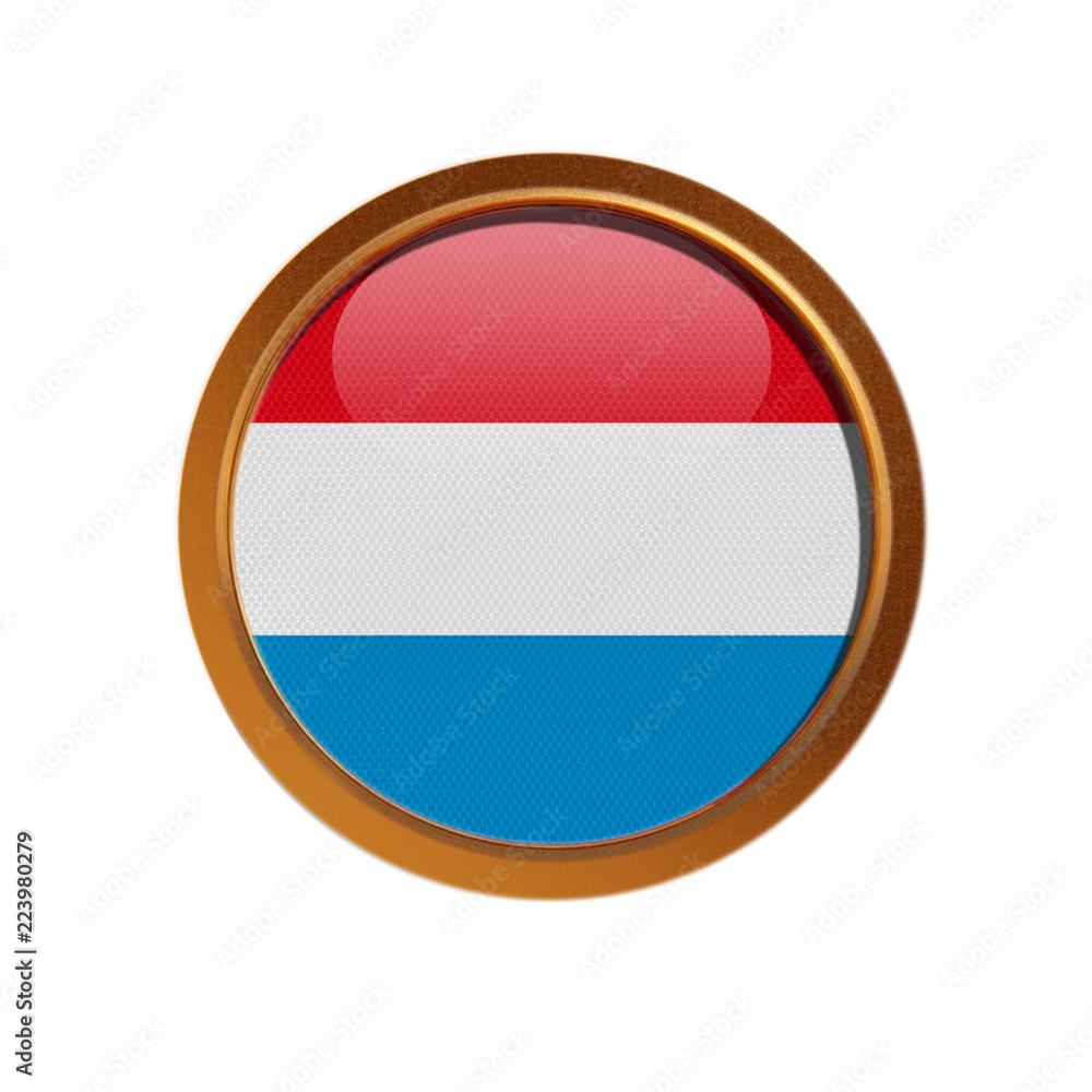 Luxembourg flag in the golden frame Luxembourg flag in the golden frame