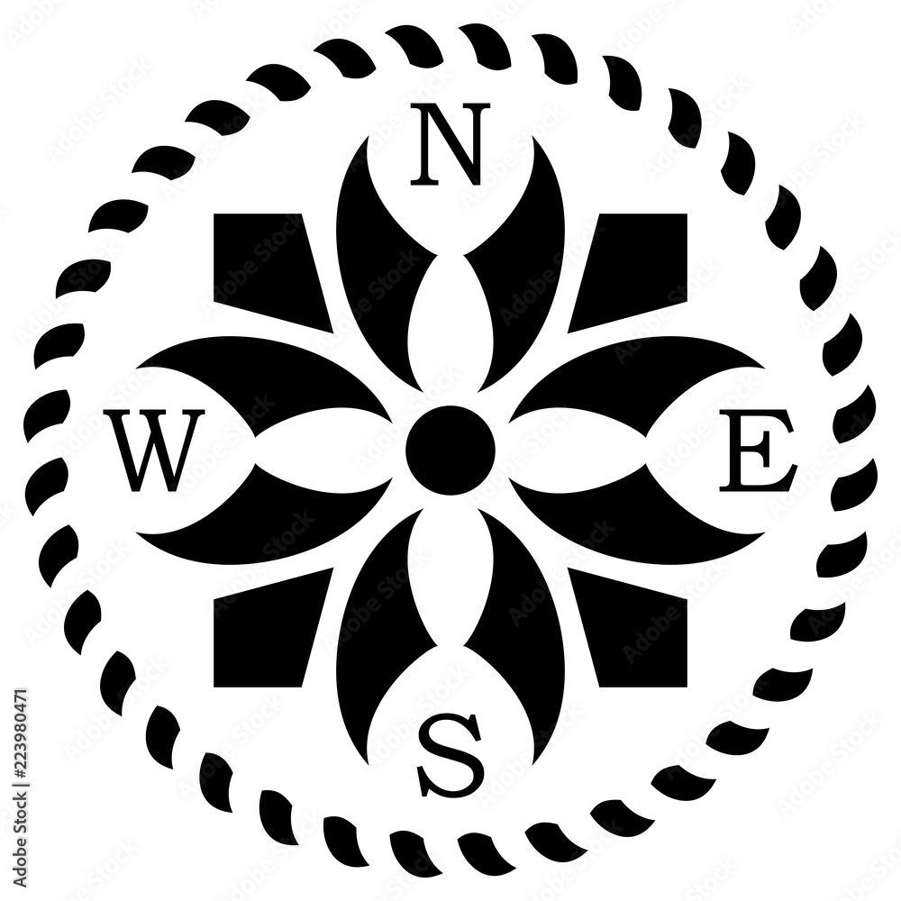 Kompass Rose Vektor mit keltischer Symbolik auf einem isolierten weißen