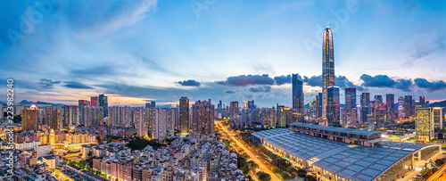 Shenzhen night view skyline panorama
