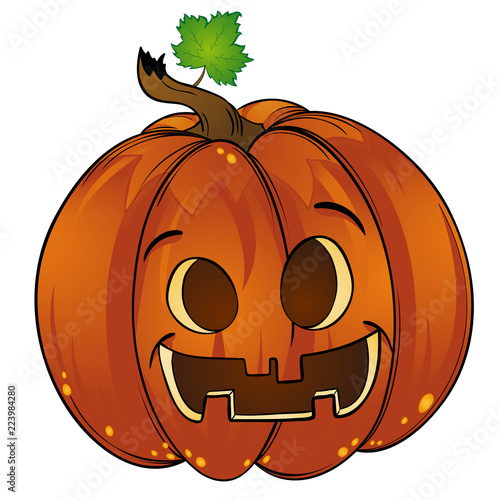 funny pumpkin lantern for Halloween 