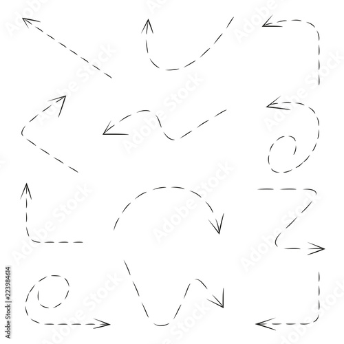 hand drawn dashed arrows