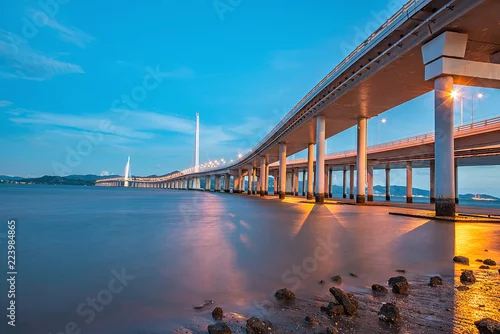 Obraz Shenzhen widok na zatokę i most