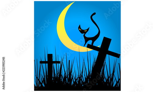 Card design for halloween night party