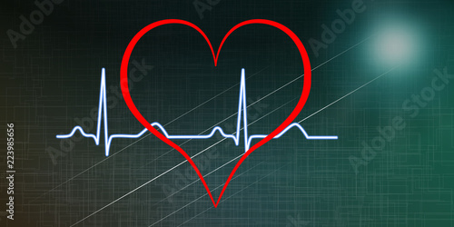 Concept of a heart beats graph