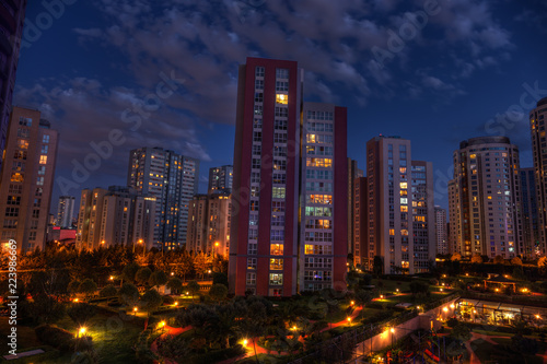 Apartments at night