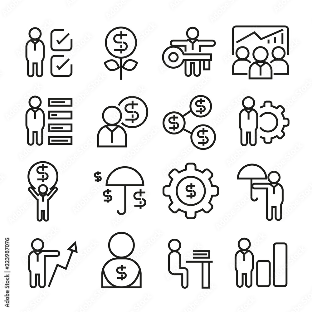 business management icons business management icons