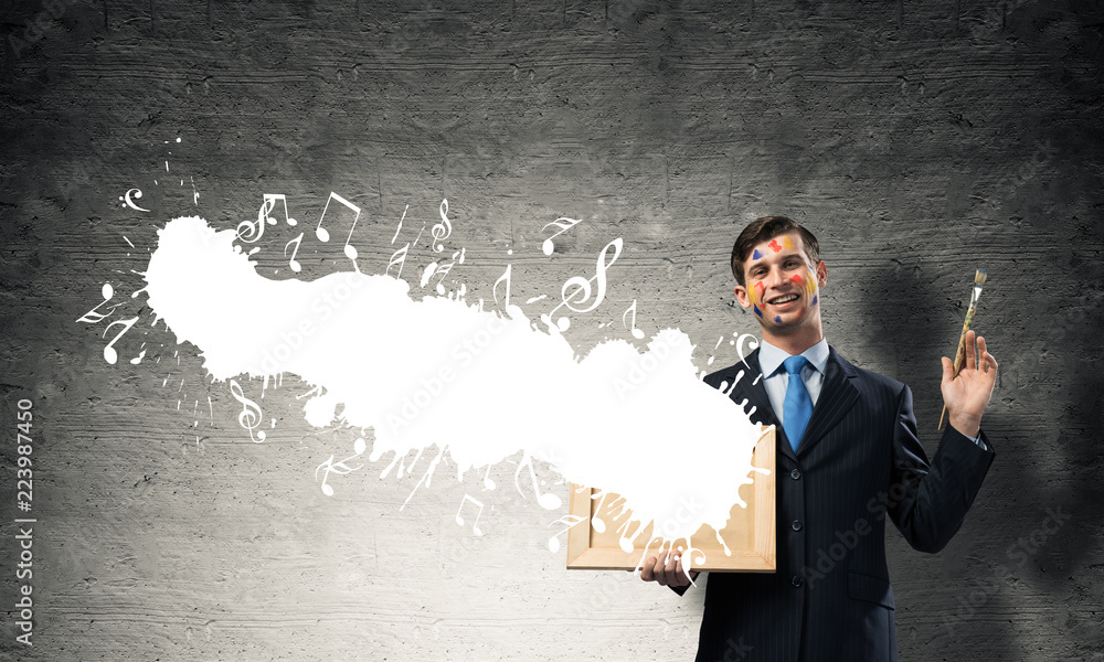 Inspiration of young creative businessman Inspiration of young creative businessman