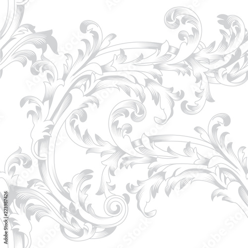 Black vintage floral ornament pattern, Vector.