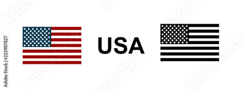 Flag USA in red, blue and black color