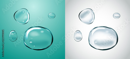 Vector Soap Water Bubbles Set. Transparent Isolated Realistic Design Elements. Can be used with any Background.
