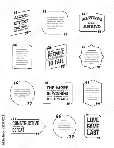 Typographic Quote Template Bubble. Template Vector Big Set.