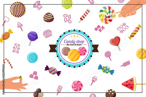 Flat Sweet Products Concept