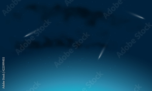 three comets in the night sky