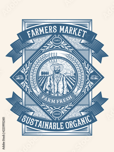 Farmers organic sustainable farming badge