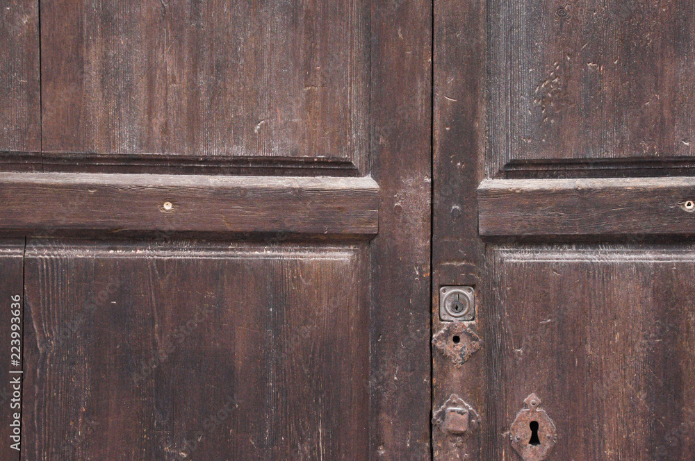 Old wood door with lines pattern