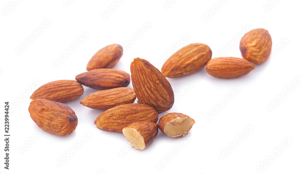Almonds isolated on white background Almonds isolated on white background