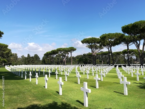 Photos Many crosses at the American cemetery