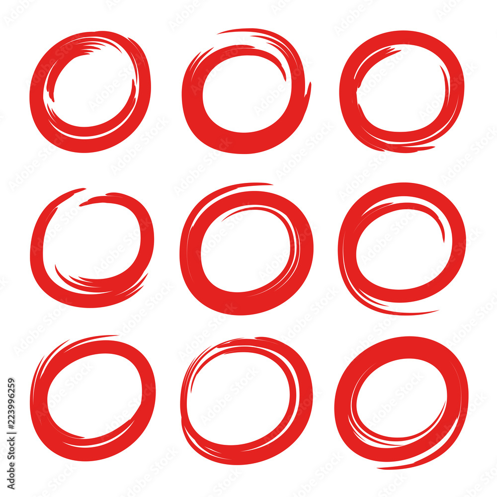 red oval marker, red circle marker red oval marker, red circle marker