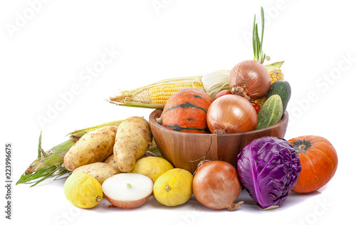 mixed vegetables isolated