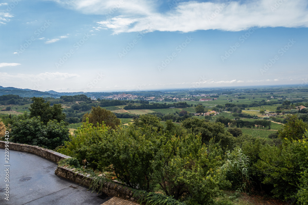 Majestic overview to the beautiful valley from the top of the hill, France